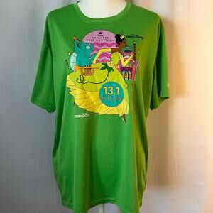 runDisney Princess Half Marathon 2024 Tiana 13.1 Race Shirt XL Green